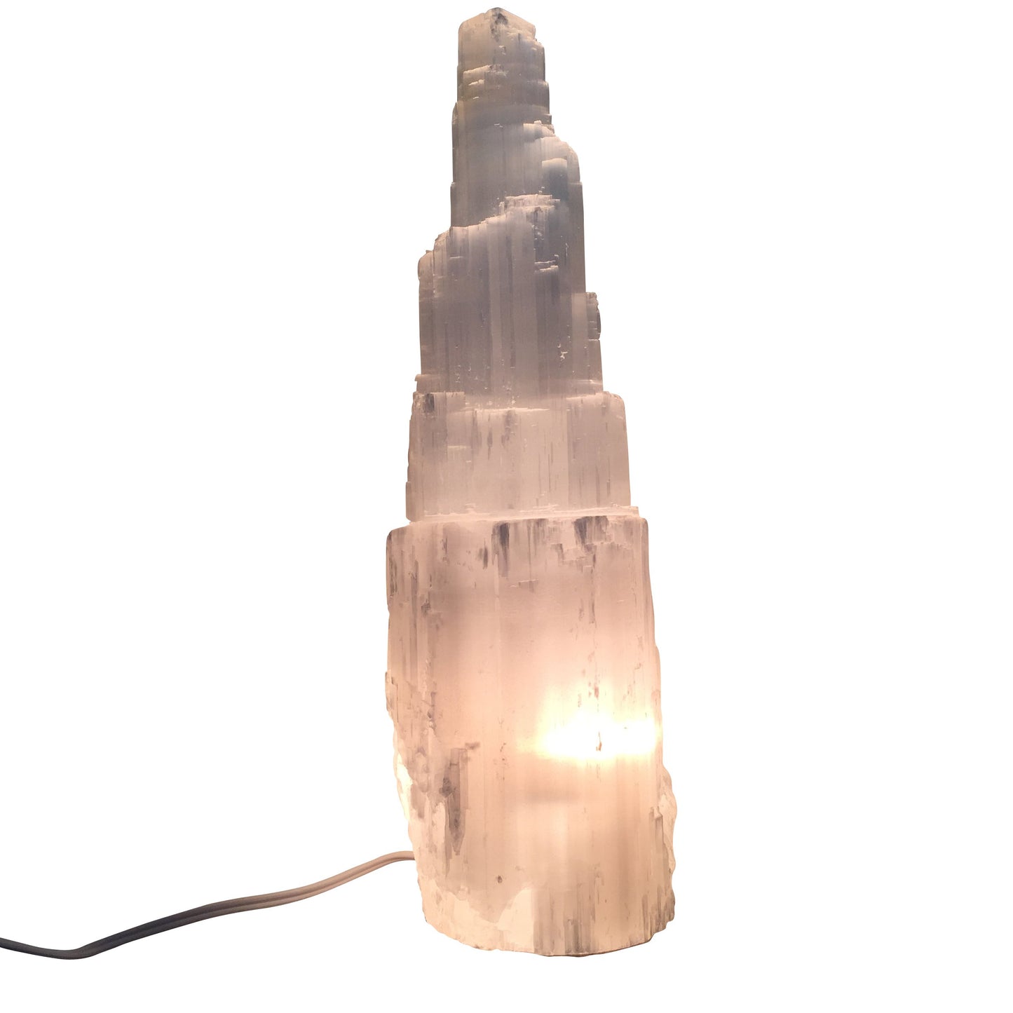 Selenite Crystal Skyscraper Lamp Prime