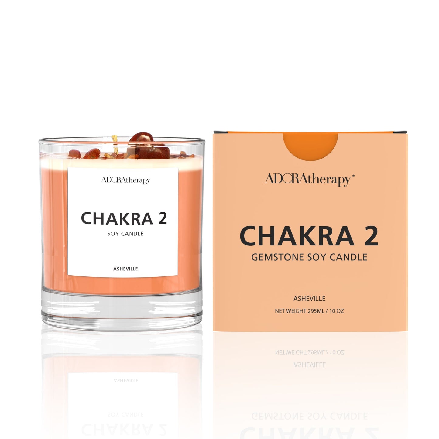 Chakra 2 Soy Candle with Sunstone Gemstones